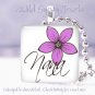 Mother's Day Lavender PINK floral special Nana 1" glass tile pendant necklace
