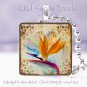 Bird of Paradise bright orange floral 1" glass tile pendant necklace Gift Idea