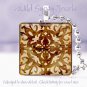 Ivory sienna kaleidoscope design chic 1" glass tile pendant necklace Gift Idea