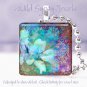Mystical floral blue purple brown chic 1" glass tile pendant necklace Gift Idea