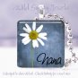 Mothers Day GIFT special Nana blue daisy 1" glass tile pendant necklace
