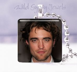 Twilight saga EDWARD Rob Pattison 1" glass tile pendant Necklace gift idea