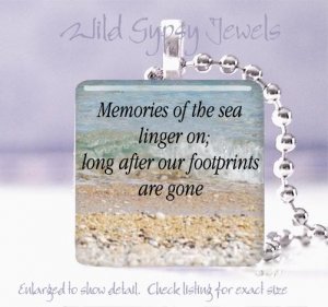 Beach Ocean Sea wave sand SUMMER Vacation glass pendant