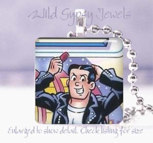 "Archie" comic book hero Reggie 1941 classic retro 1" glass tile pendant necklac