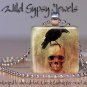 Poe Nevermore Black Raven Goth skull Punk 1" glass tile pendant necklace gift id