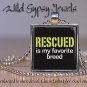 Rescue dog Breed adopt pet yellow white black glass tile metal pendant necklace