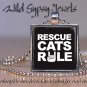 Feline RESCUE CATS RULE glass tile metal pendant ADOPT a PET lover necklace