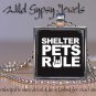 Dog Cat canine felline SHELTER PET RULE rescue glass tile metal pendant necklace