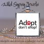 Adopt Don't SHOP dog cat shelter rescue PETS glass tile metal pendant necklace