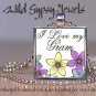 Mother Day GIFT Yellow Love my Gram Lavender floral glass tile pendant necklace