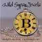 Initial ~ B Altered Art CLOCK face glass round cabochon Necklace Pendant Charm