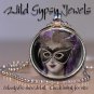 Marie Antoinette Masked Goth Punk round 1" glass tile metal pendant necklace