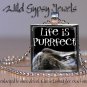 Cat sweet Grey KITTEN Eyes Life is Purrfect 1" Glass Tile Metal Pendant Necklace