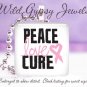 Breast Cancer Awareness Love PINK Heart ribbon glass tile metal pendant charm