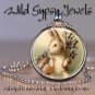 Petit Lapin French Easter Bunny chic 1" glass tile round metal pendant necklace