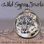 Leopard White Snow frosted heart shaped nose BIG CAT glass tile pendant necklace