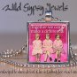 Make a Difference Together for BREAST CANCER Awareness glass tile pendant neckla