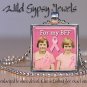 Breast Cancer Support & Awareness for my BFF 1" PINK glass tile pendant necklace