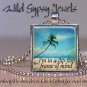 Tropical Vacation Ocean Sea Beach Flip Flops 1" glass tile metal pendant necklac