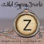 A-Z Initial alphabet Personalized Vtg Grunge round glass Tile Necklace Pendant