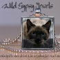 Cat Kitten Siamese Seal point cute chic 1" HOT glass tile metal pendant necklac