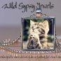 Cat Kitten Praying cute sweet inspiring 1" HOT glass tile metal pendant necklac