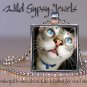 Cat Kitten fashion sweet furry cute chic 1" HOT glass tile metal pendant necklac