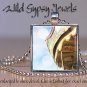 Amusement Park Carousel Ferris Wheel FUN 1" glass tile metal pendant necklace