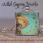 Amusement Park Wave Swinger Carousel Ferris Wheel 1" glass tile pendant necklace