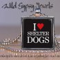 Dog Puppy HEART ASPCA Shelter PETS rescue SAVE glass tile metal pendant necklace