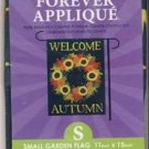 WELCOME AUTUMN Wreath of Flowers Mini Garden Flag NEW!