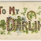To My Darling Vintage Postcard w/Horseshoe VP-3902