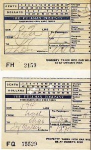 Antique RAILROAD TICKETS The Pullman Co. VP-6024