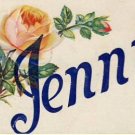 Antique Name JENNIE Vintage Greeting Postcard VP-5999