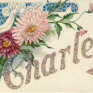 Antique Name CHARLES Vintage Greeting Postcard VP-6002