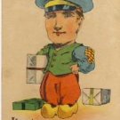Novelty Big Head Messenger Man Comic Postcard VP-1512