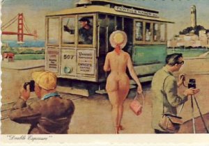 Double Exposure Naked Lady/Camera Postcard VP-4557