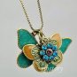 Cute Tibetan Double Separate Butterflies Pendants Shiny Necklace Free Shipping