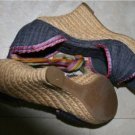 BRAND NEW DENIM PLATFORM RAMPAGE 8 WEDGES SHOES 8.5