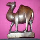 3 Hand Carved mahogany camels