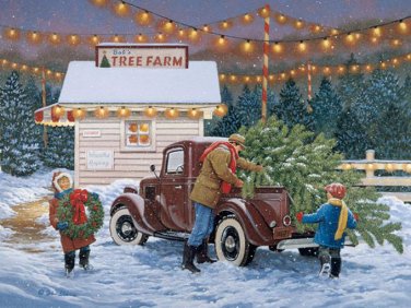 CRISTMAS Getting Our Tree Cross Stitch Pattern***L@@K***