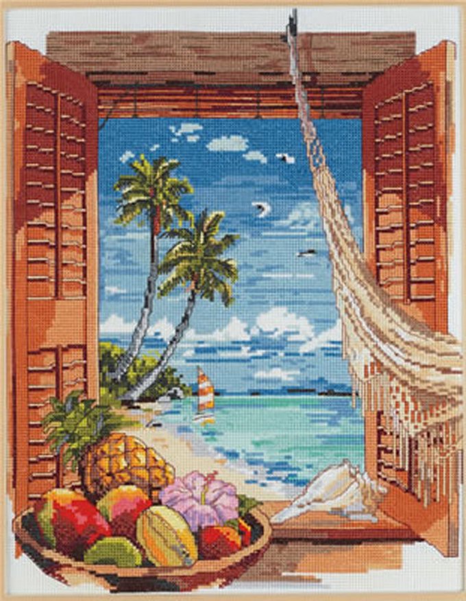 Tropical Vacation View Cross Stitch Pattern***LOOK***