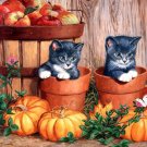 Cute Fall Kitten Pair Cross Stitch Pattern***LOOK***