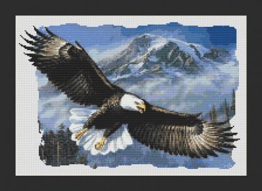 Soaring Eagle Over The Mountains Cross Stitch Pattern Needlework DMC DIY***L@@K***