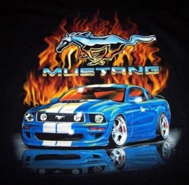 Blue GT Mustang Flame Cross Stitch Pattern***LOOK***
