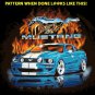 Blue GT Mustang Flame Cross Stitch Pattern***LOOK***