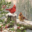 Cardinal Red Bird Holly Berrys Cross Stitch Pattern***LOOK***