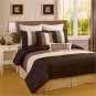 Venetto Faux Silk Black/Taupe 8 Piece Comforter Bed In A Bag Set