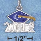 Sterling Silver Enamel "2012" Graduation Cap Charm