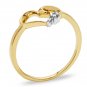 1/10 CT. Diamond Solitaire Heart Ribbon Ring in 10K Gold - Size 7